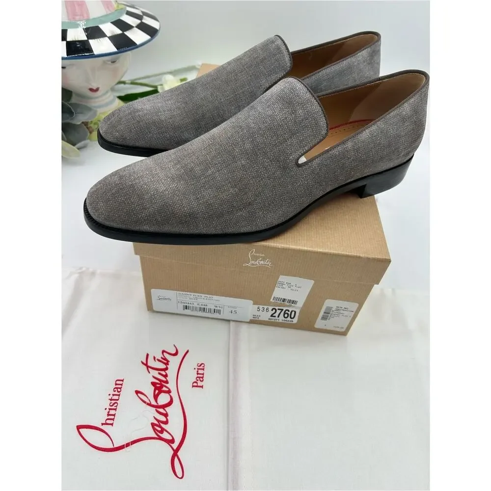 Men's Christian Louboutin, Danny, flat flex loafers size 45 made in Italy